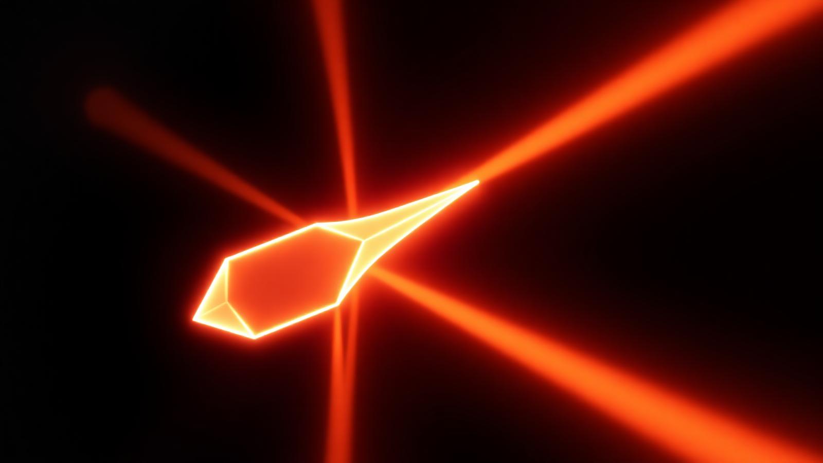 Forma de bússola de luz apontando uma direção clara