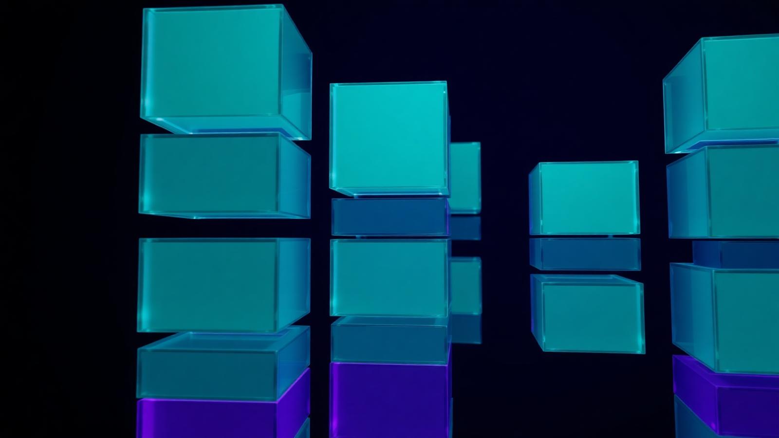 Blocos geométricos idênticos se empilhando alinhados